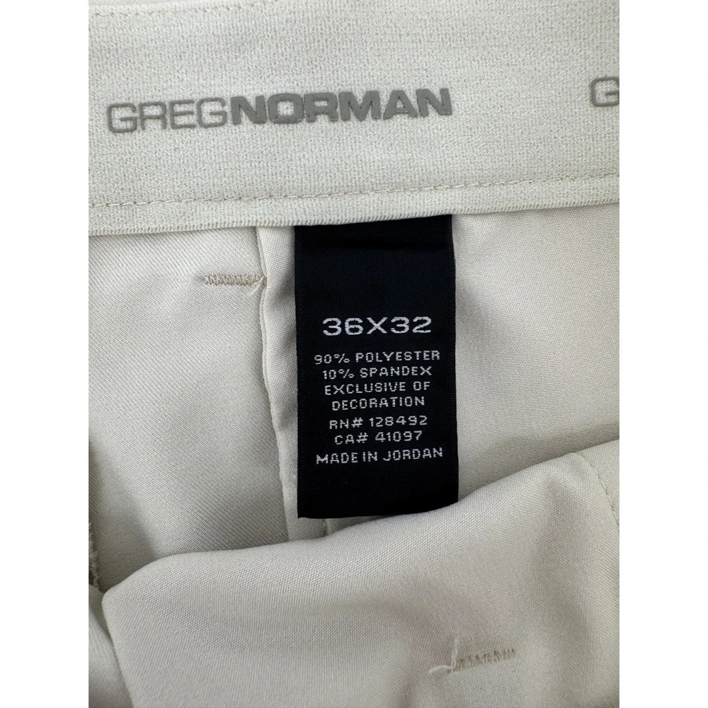 Greg Norman Golf Pants Men 36x32 Classic‎ Stretch Performance Beige Straight